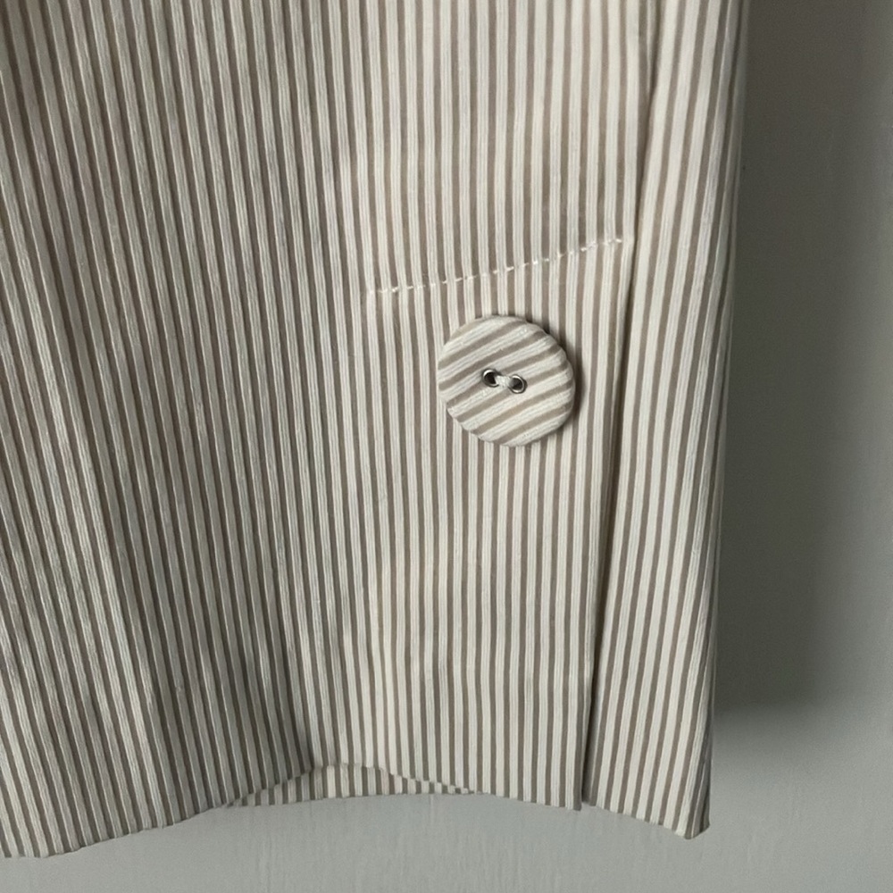 Peck & Peck Eva Crop Pants with Tummy Control Panel White and Tan Stripe… - Picture 7 of 13